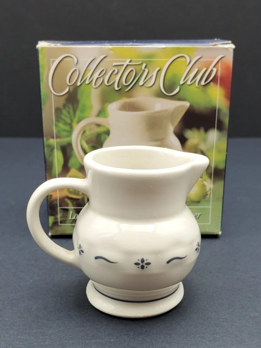 Longaberger Collectors Club Miniature Milk Pitcher Classic Blue Mini Jug